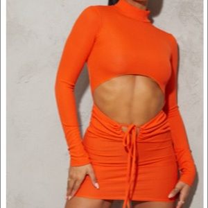 Orange cut out dress